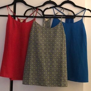 3 J Crew Tanks w/ adjustable straps